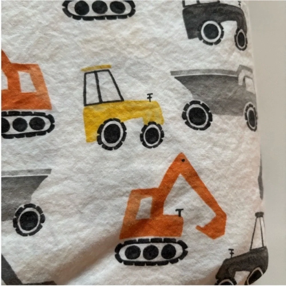 Pottery Barn Kids Construction Sheet Parker Vehicles Flat Pbk Bedding Size Full